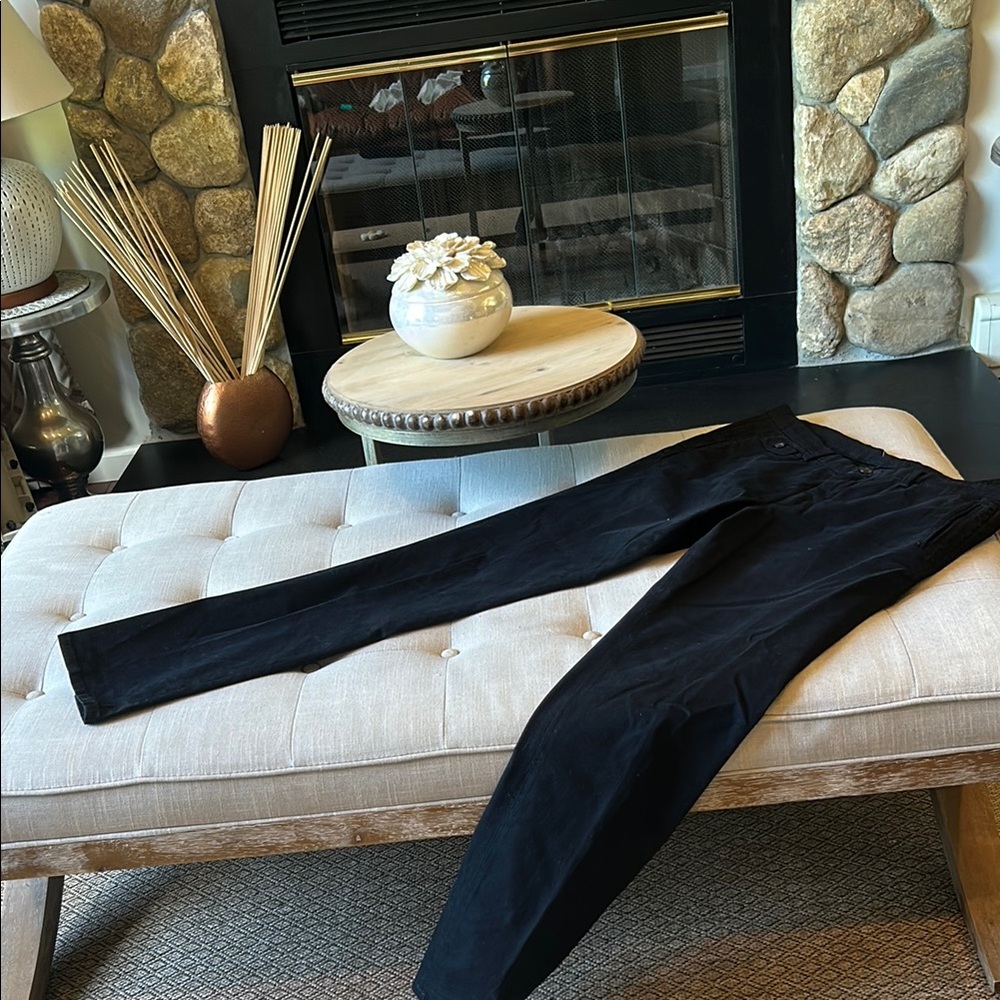 TRU TRUSSARDI Black Straight Leg Trousers Size 50